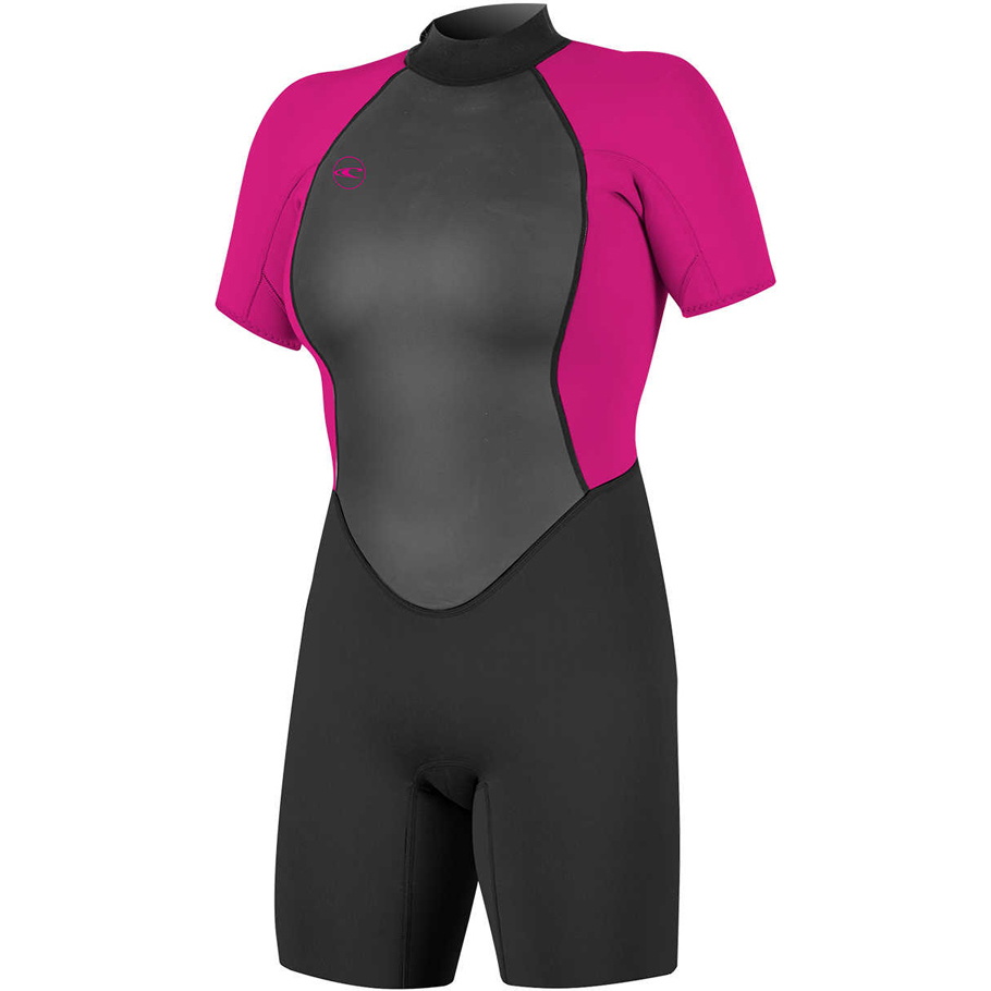 2025 O'Neill Womens Reactor II 2mm Back Zip Shorty Wetsuit 5043 - Black / Berry